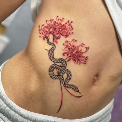 蛇　彼岸花