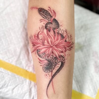 彼岸花　蛇